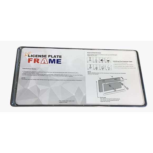 Valor Auto Car License Plate Frame Metal Black Gray Design Standard - Picture 4 of 5